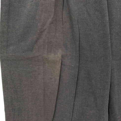 コムデギャルソンオム COMME des GARCONS HOMME 80s AD表記無 金文字タグ archive カスリ 2タック コットン センタープレス ワイド テーパード スラックス メンズ JPN:M