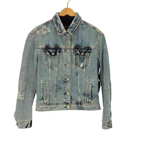 アメリカンイーグルアウトフィッターズ AMERICAN EAGLE OUTFITTERS ダメージデザインデニムジャケット レディース import:S