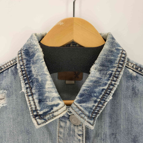 アメリカンイーグルアウトフィッターズ AMERICAN EAGLE OUTFITTERS ダメージデザインデニムジャケット レディース import:S