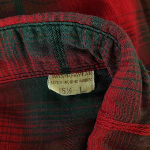 wash and wear ウエスタンチェックシャツ メンズ 15 1/2-1