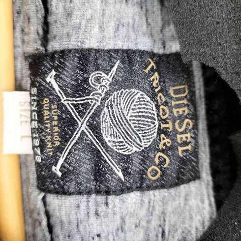 ディーゼル DIESEL TRICOT&CO 00S Y2K Knit Trucker Jacket archive アクリル ウール フリンジ ニット トラッカー ジャケット アーカイブ メンズ import:L