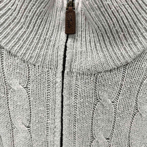 ポロラルフローレン POLO RALPH LAUREN ポニー刺繍 絹 シルク 100% ケーブル編み ハーフジップ ニット メンズ import:M