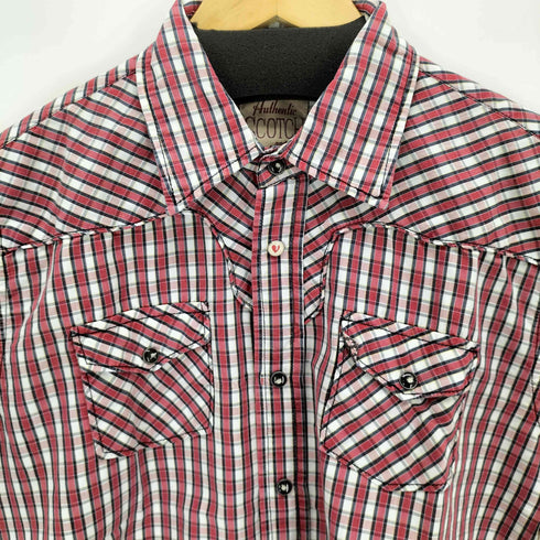 スコッチアンドソーダ SCOTCH&SODA 半袖ウエスタンチェックシャツ メンズ