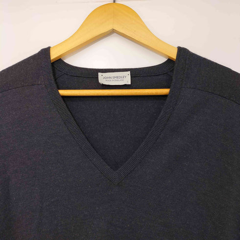 ジョンスメドレー JOHN SMEDLEY Vネック ウールセーター メンズ L