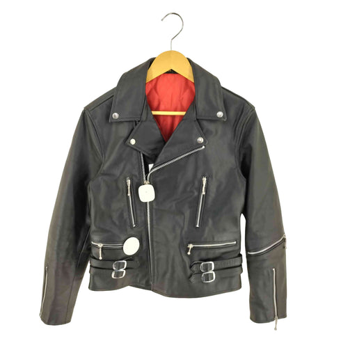 裏地キルティング ロンジャン ライトニング型ダブルライダースジャケット メンズ 38