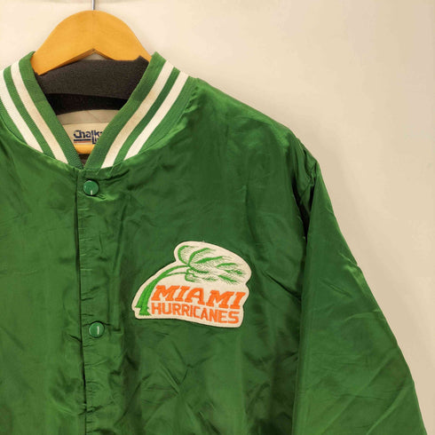 チョークライン Chalk Line 80s~90s USA製 裏地キルティング ナイロンスタジャン 両面ワッペン 刺繍 メンズ JPN:L