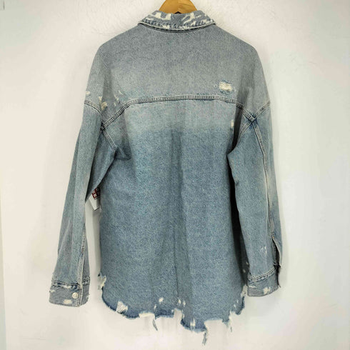 ザラ ZARA ダメージ加工 デニムシャツジャケット メンズ import:S