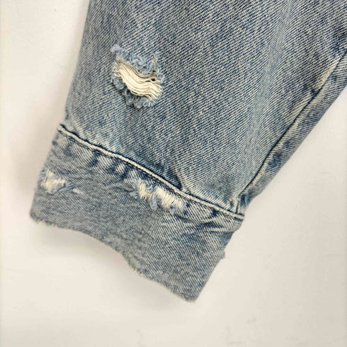 ザラ ZARA ダメージ加工 デニムシャツジャケット メンズ import:S