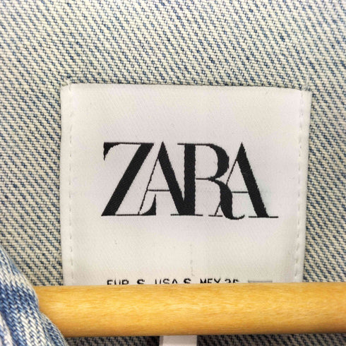ザラ ZARA ダメージ加工 デニムシャツジャケット メンズ import:S