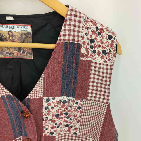 IMDIAN HERITAGE ウッドボタン キルティング ベスト メンズ L