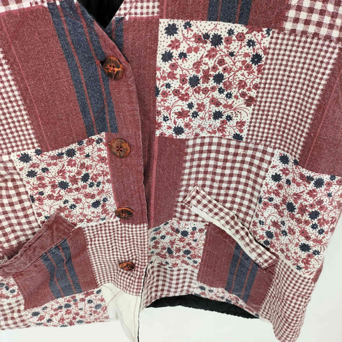 IMDIAN HERITAGE ウッドボタン キルティング ベスト メンズ L