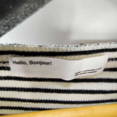 アパルトモンドゥーズィエムクラス LAppartement DEUXIEME CLASSE hello bonjour Border Rib Longsleeve T-sh レディース