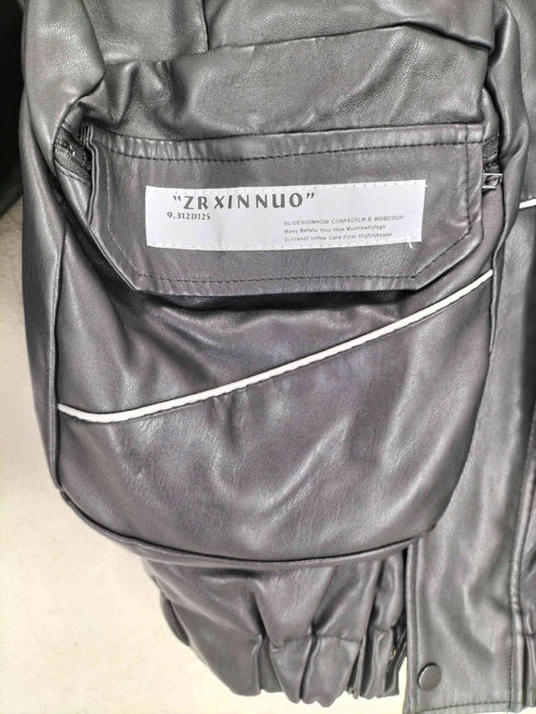 ZFT フェイクレザーマルチジャケット メンズ