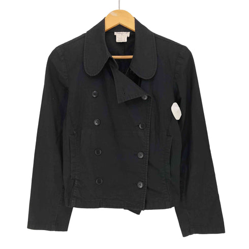 アニエスベー agnes b. PARIS フランス製 パワーショルダー コットン ピーコート レディース 2