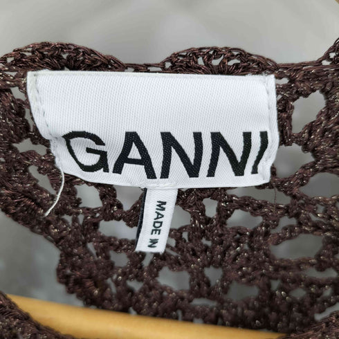ガニー Ganni メタリッククロシェワンピース レディース S