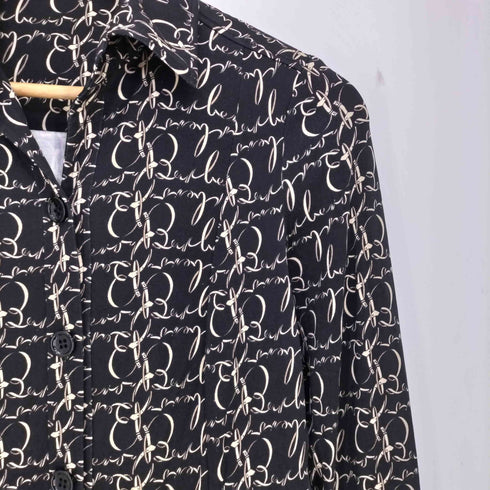 バーバリーロンドン BURBERRY LONDON 総柄 シルク100 チュニックシャツワンピース レディース 38