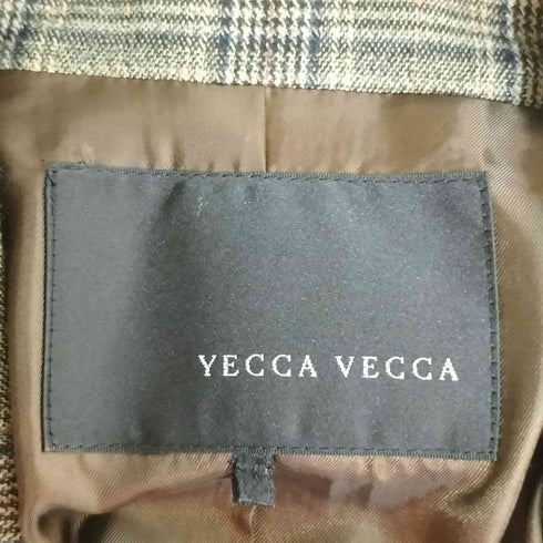 イェッカヴェッカ YECCA VECCA チェック柄 金ボタン テーラードジャケット レディース FREE