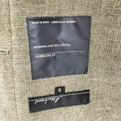 アタッチメント ATTACHMENT ウール リネン コットン 混紡 ミリタリー ジャケット メンズ JPN:3