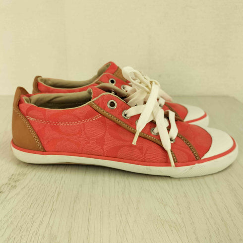 コーチ COACH LEATHERWARE シグネチャー柄 BARRETT ローカットスニーカー レディース US:6.5B