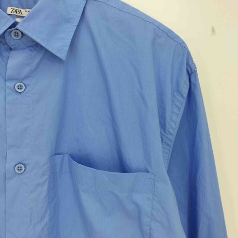 ザラ ZARA REGULAR FIT コットン 長袖カラーシャツ メンズ import:M