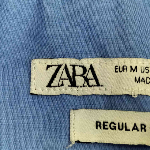 ザラ ZARA REGULAR FIT コットン 長袖カラーシャツ メンズ import:M
