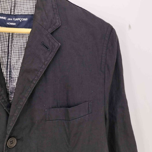 コムデギャルソンオム COMME des GARCONS HOMME 05ss archive 製品洗い 裏地チェック リネン100 3B テーラードジャケット メンズ JPN:M