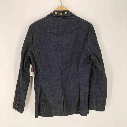 エンポリオアルマーニ EMPORIO ARMANI スタッズデザイン 2Bインディゴデニムテーラードジャケット メンズ import:M