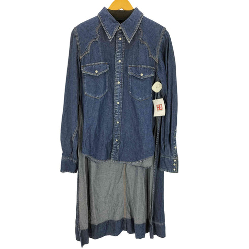 トーガプルラ TOGA PULLA バックロングデニムシャツ レディース