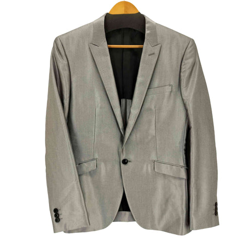 テットオム TETE HOMME メタリックシルバー ピークドラペル1Bテーラードジャケット メンズ 6