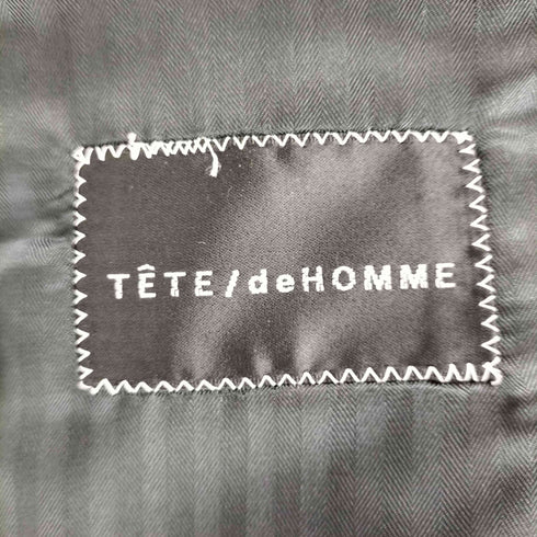 テットオム TETE HOMME メタリックシルバー ピークドラペル1Bテーラードジャケット メンズ 6