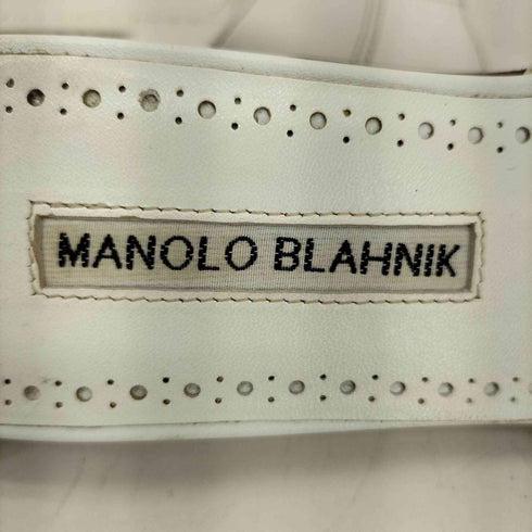 マノロブラニク MANOLO BLAHNIK Lasatte Notched Flat Leather Slide Sandal レディース