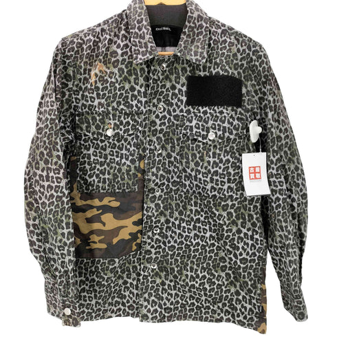 ディーゼル DIESEL 18AW S-LATER-ANIMAL JACKET Y2K 迷彩 カモ キャラクター パッチワーク アニマル レオパード シャツ ジャケット メンズ import:XS