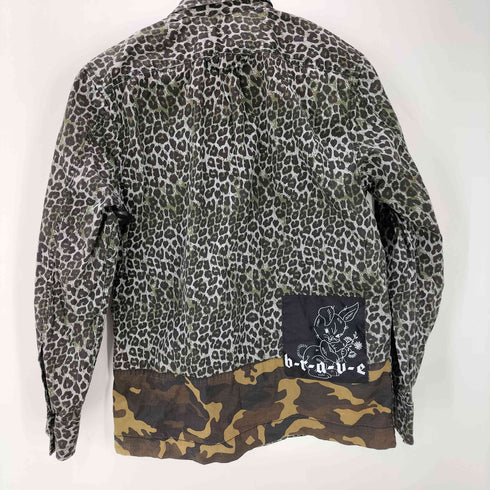 ディーゼル DIESEL 18AW S-LATER-ANIMAL JACKET Y2K 迷彩 カモ キャラクター パッチワーク アニマル レオパード シャツ ジャケット メンズ import:XS