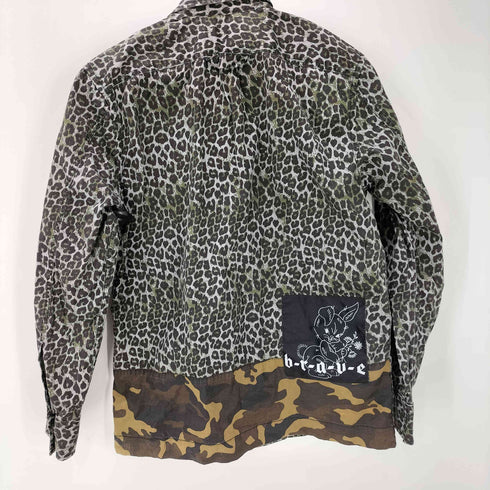 ディーゼル DIESEL 18AW S-LATER-ANIMAL JACKET Y2K 迷彩 カモ キャラクター パッチワーク アニマル レオパード シャツ ジャケット メンズ import:XS