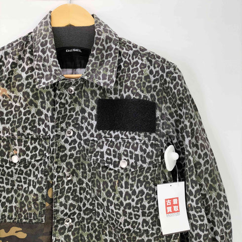 ディーゼル DIESEL 18AW S-LATER-ANIMAL JACKET Y2K 迷彩 カモ キャラクター パッチワーク アニマル レオパード シャツ ジャケット メンズ import:XS