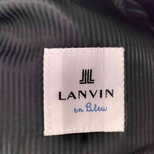 ランバンオンブルー LANVIN en Bleu 裏地ストライプ 総裏 2Bテーラードジャケットセットアップ メンズ 48/48