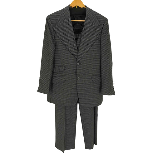 ガンクラブチェック ピークドラペル2Bテーラードジャケット セットアップ スリーピース メンズ