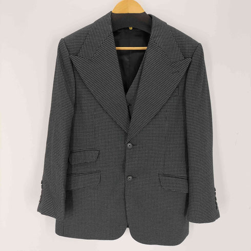 ガンクラブチェック ピークドラペル2Bテーラードジャケット セットアップ スリーピース メンズ