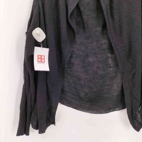 ヨウジヤマモトプリュスノアール YOHJI YAMAMOTO+NOIR レーヨン リネン 麻 混紡 ボタンレス シアー ニット カーディガン レディース JPN:3