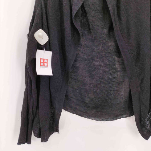 ヨウジヤマモトプリュスノアール YOHJI YAMAMOTO+NOIR レーヨン リネン 麻 混紡 ボタンレス シアー ニット カーディガン レディース JPN:3