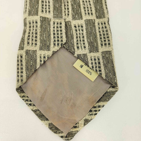 アイムイッセイミヤケ im ISSEY MIYAKE 80-90s 総柄デザイン シルクネクタイ グレー/ブラック メンズ