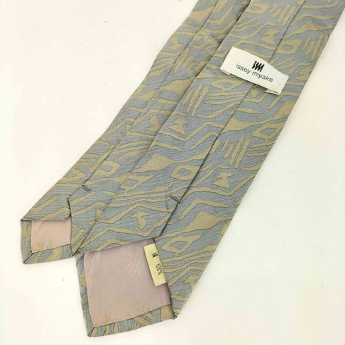 アイムイッセイミヤケ im ISSEY MIYAKE 80-90s 総柄デザイン シルクネクタイ グレー/ベージュ メンズ