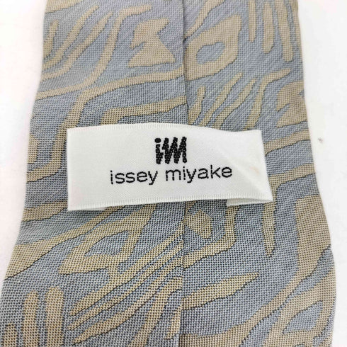 アイムイッセイミヤケ im ISSEY MIYAKE 80-90s 総柄デザイン シルクネクタイ グレー/ベージュ メンズ