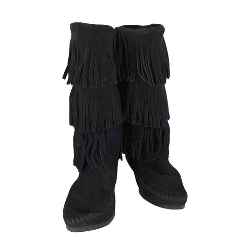 ミネトンカ Minnetonka Calf Hi 3-Layer Fringe Boot カーフハイ3レイヤーフリンジブーツ レディース 9