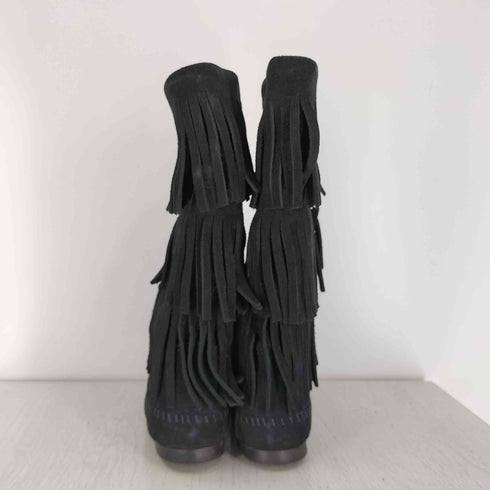 ミネトンカ Minnetonka Calf Hi 3-Layer Fringe Boot カーフハイ3レイヤーフリンジブーツ レディース 9