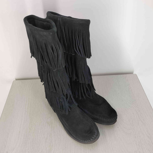 ミネトンカ Minnetonka Calf Hi 3-Layer Fringe Boot カーフハイ3レイヤーフリンジブーツ レディース 9