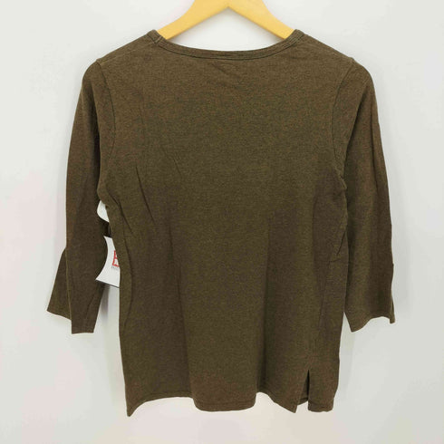 ホームスパン homspun サイドスリット L/S コットン カットソー レディース FREE