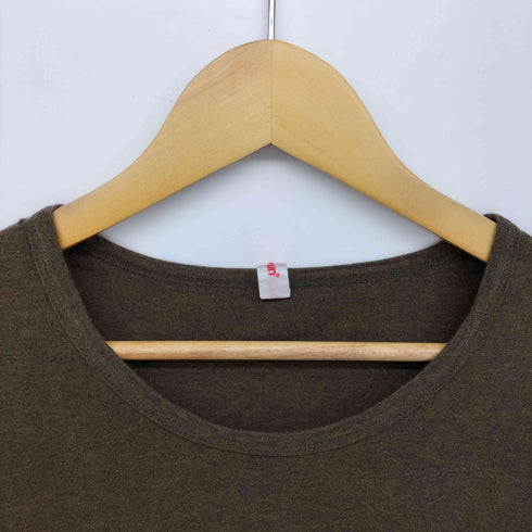 ホームスパン homspun サイドスリット L/S コットン カットソー レディース FREE