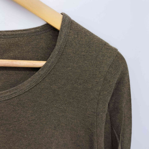 ホームスパン homspun サイドスリット L/S コットン カットソー レディース FREE