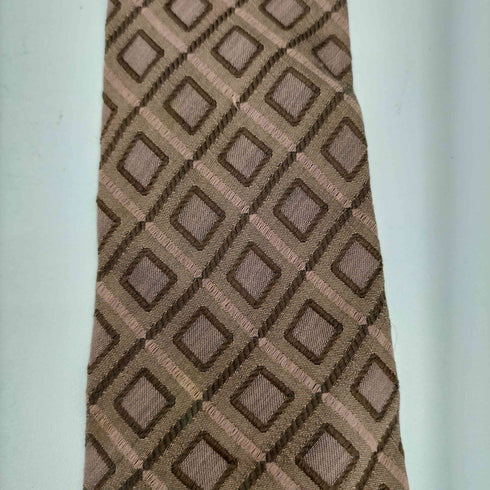 アイムプロダクトイッセイミヤケ im product ISSEY MIYAKE 80s ダイヤ柄 シルクネクタイ ブラウン/ブラウン メンズ